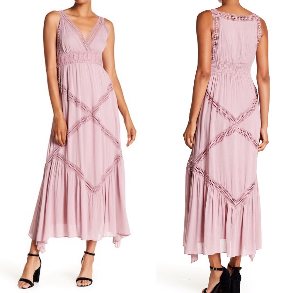 🌟NWT MAX STUDIO Sleeveless Crochet Lace Maxi Dress